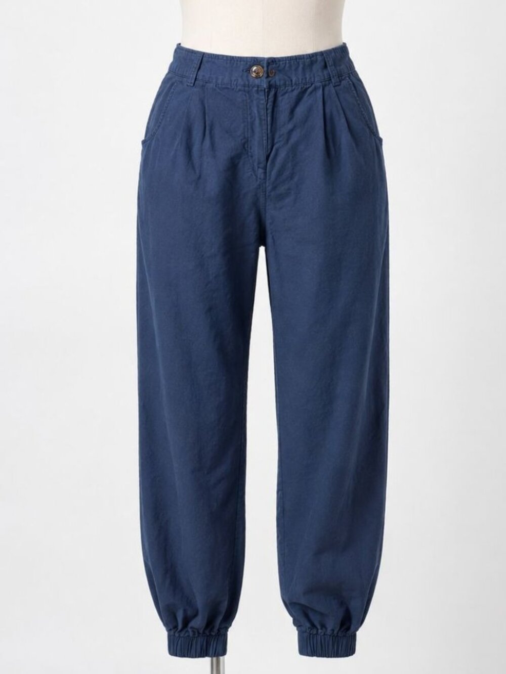 Halara Blue Cotton Mid Rise Casual Jogger Pants Pockets Size XL